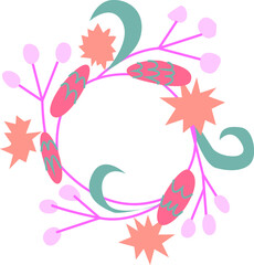 Winter christmas wreath in modern style