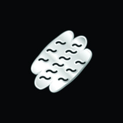 Bread silver plated metallic icon