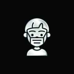 Boy silver plated metallic icon