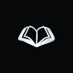 Book Hand Drawn Opened Tool silver plated metallic icon