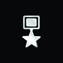 Achievement Star Award Symbol silver plated metallic icon