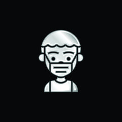 Boy silver plated metallic icon