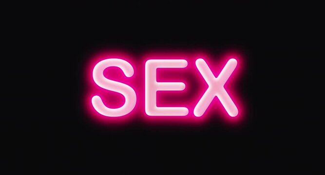 Isolated Colorful Neon Symbol Shape Sign Text Sex. Bright Multicolor Glow Numerals New Year Flicker and Glowing. Colored Neon Light Form Party Elegance