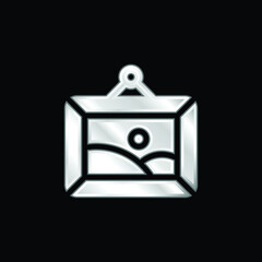 Artwork silver plated metallic icon