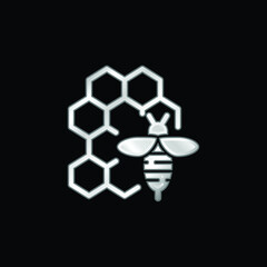 Obraz premium Apitherapy silver plated metallic icon