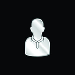 Athlete silver plated metallic icon