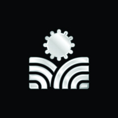 Agriculture silver plated metallic icon