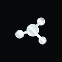 Atom silver plated metallic icon