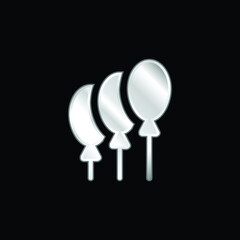 Balloons silver plated metallic icon