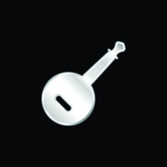 Banjo silver plated metallic icon