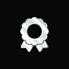 Badge silver plated metallic icon