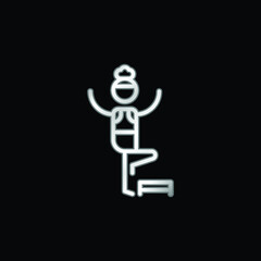 Aerobic silver plated metallic icon