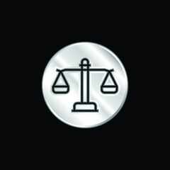 Balance silver plated metallic icon