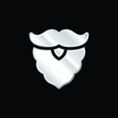 Beard silver plated metallic icon