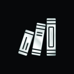Book silver plated metallic icon