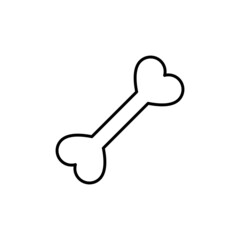 Bone line icon. Linear outline vector clipart. Isolated illustration оn white background. Element for design on the theme of animals, dogs, health, vitamins and other uses. 