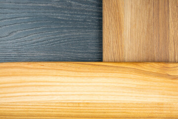 set of different wooden boards. background and natural texture