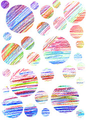 White background with multicolored circles of different sizes