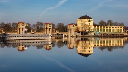 Fototapeta na wymiar Water lock Nymburk, Central Bohemian Region, Czech Republic