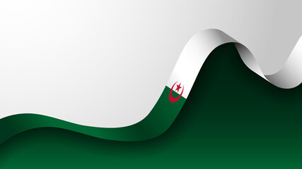 EPS10 Vector Patriotic Background with Algeria flag colors. An element of impact for the use you want to make of it. - obrazy, fototapety, plakaty