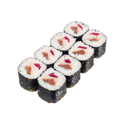 tasty sushi on the white background