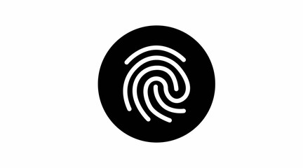 Fingerprint Icon. Vector isolated editable black and white illustration