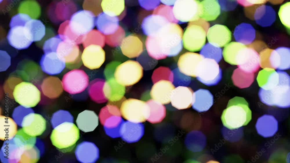 Aufkleber looping realistic 3d animation of the colorful shining light particles bokeh rendered in uhd as moti