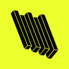 Impossible optical illusion shape. Optical art object. Impossible figure. Escher style. Line art. Unreal geometric object.
