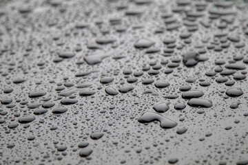 비오는날 자동차 본네트위의 물방울,  Water drops on the car bonnet on a rainy day