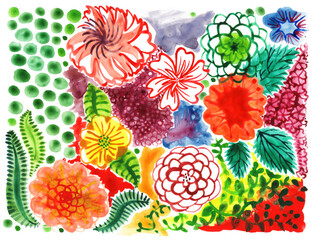 Flowers in watercolor