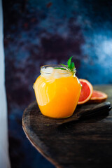orange juice in a glass