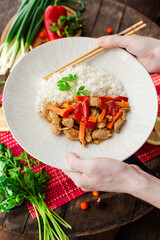 stir fried rice with vegetables