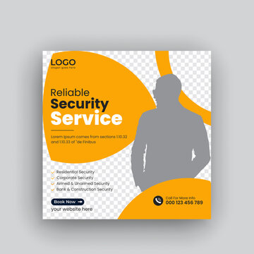 Security Services Square Banner Social Media Post Or Instagram Banner Design Premium Vector