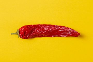 close-up dried red pepper, spicy food concept