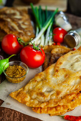 cheburek pie with vegetable