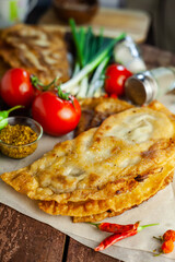 cheburek pie with vegetable