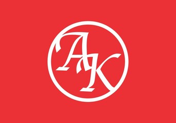 Unique shape of AK initial letter