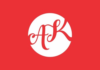 Unique shape of AK initial letter