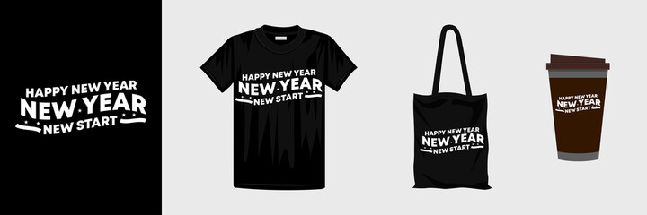 Professional elegant happy new year t shirt design. Ready for t-shirt, mug, gift and other.