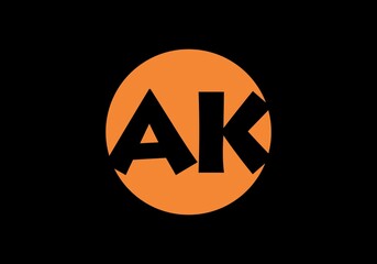 Unique shape of AK initial letter