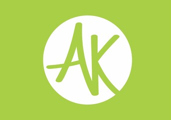 Unique shape of AK initial letter