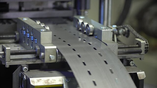 stamping of metal products at the factory