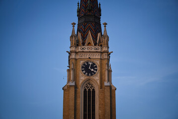 Novi Sad clock church tower