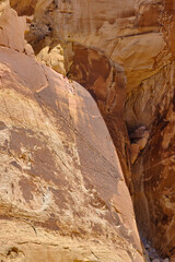 Glacier carved rocks form the caves and mountains in the Nevada desert