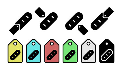 Bread, food, bakery vector icon in tag set illustration for ui and ux, website or mobile application
