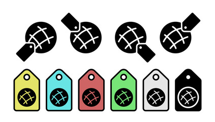 Fototapeta premium Bread, dinner, bakery vector icon in tag set illustration for ui and ux, website or mobile application