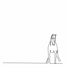 continuous drawing of a horse silhouette with one line