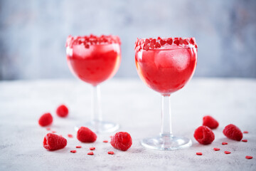 Red Valentine's day cocktail in a glass