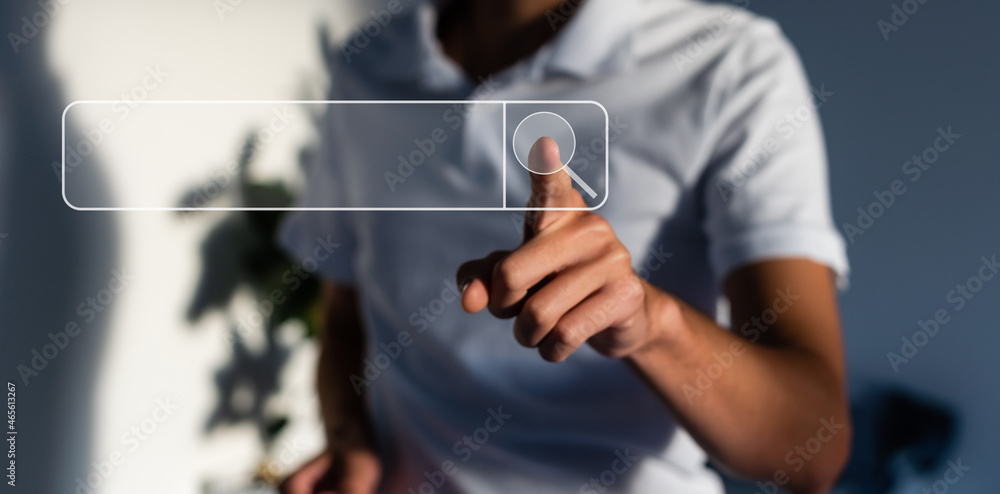 Poster browser search bar business internet network web technology concept