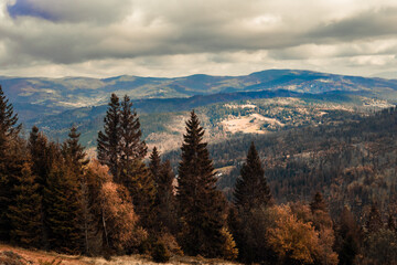 AUTUMN VIEW FROM THE BESKID POLSKA CONE MOUNT